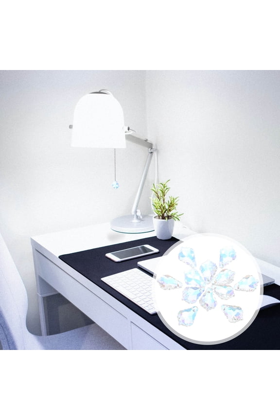 12Pcs Crystal Hanging Pendants Leaf Shape for Bedroom Window and Garden Accent