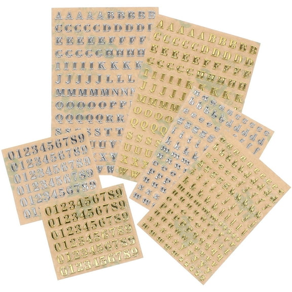 LOLIPPYY 12Pcs Decorative Alphabet Number Stickers Assorted Color for Smooth Surface Application