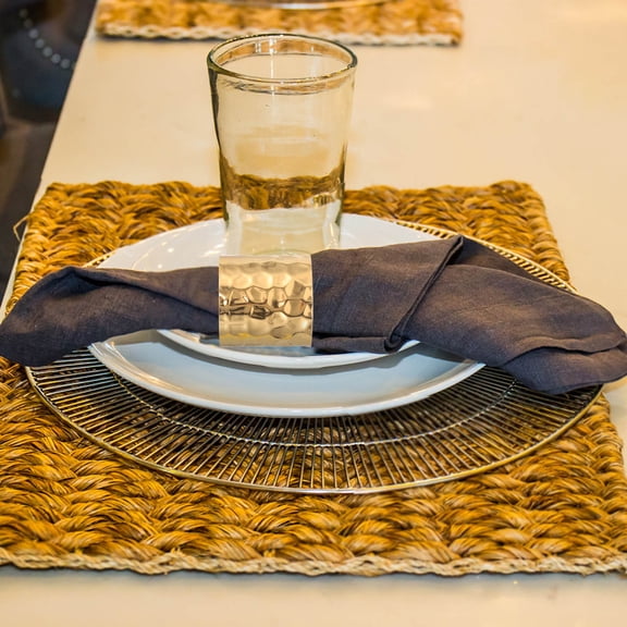LOLIPPYY Set of 12 Decorative Metal Napkin Perfect for Family Dinners and Banquet Events