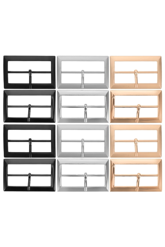 Set of 12 Zinc Alloy Belt Buckles with Adjustable Straps for Clothing and Accessories
