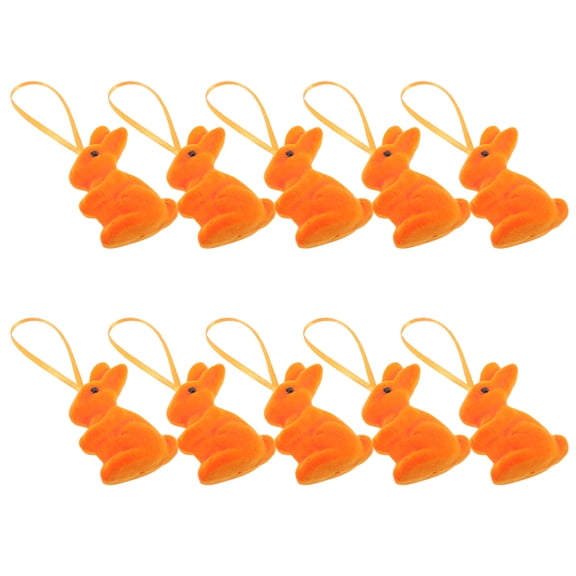 LOLIPPYY 12Pcs Fine Detail Orange Rabbit Figurines for Easter Tree Decorations