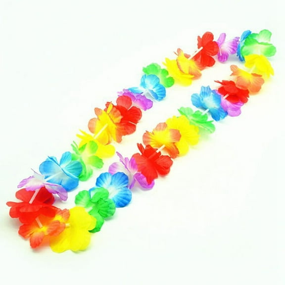 LOLIPPYY 12Pcs Flower Necklace Multi Color Hawaiian Leis Lightweight Garland for Beach and Luau Events
