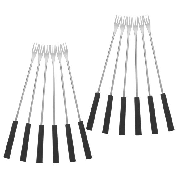 LOLIPPYY 12Pcs Forks Stainless Steel Ergonomic Textured Handle for Friends and Family