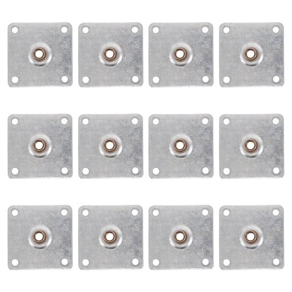 LOLIPPYY 12Pcs Furniture Leg Attachment Plates Metal Hardware Repair for Sofa Bed and Table Legs