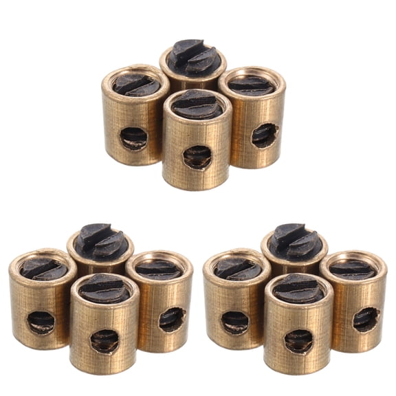 LOLIPPYY 12Pcs Golden Throttle Cable Stop Clamp with Universal Cable End Fittings for Atv Quad Bike and Motorcycle