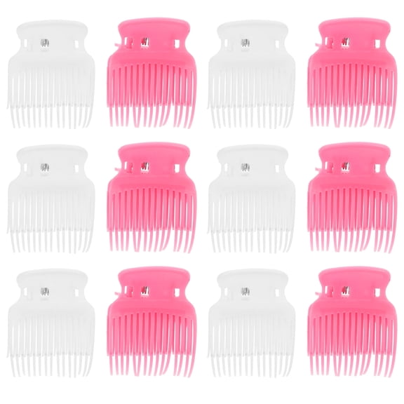 LOLIPPYY 12Pcs Hair Styling Hot Roller Clips Assorted Color Plastic Claw Clips for Safe and Effortless Curling