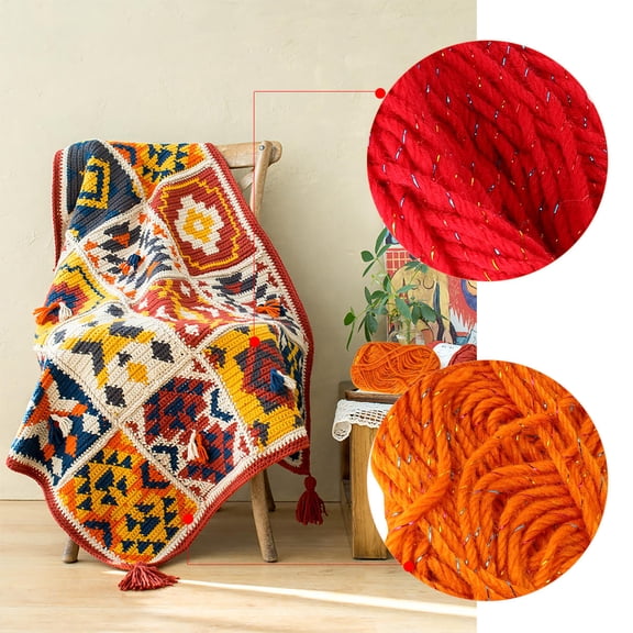 LOLIPPYY 12Pcs Handmade Woolen Yarn Soft Assorted Color Yarn String for Knitting Decoration