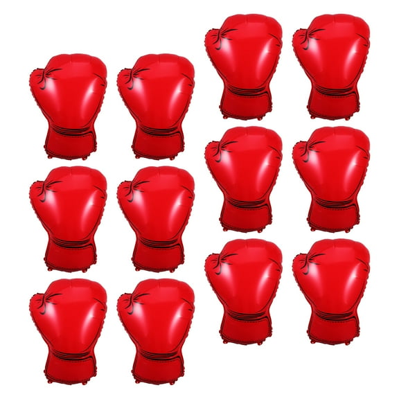 LOLIPPYY 12Pcs Boxing Glove Foil Balloons for Boxing Themed Party Decor and Wrestling Birthday Accessories