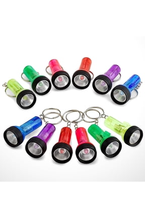 12-Pack LED Keychain Flashlights with Metal and Plastic Build, Keyring for Camping, Hiking, and Night Use