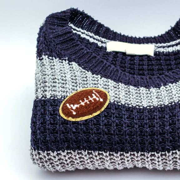 LOLIPPYY 12Pcs Light Brown Embroidered Football Hat Patches Wear-Resistant Adhesive Coat Patches for Clothes Decoration