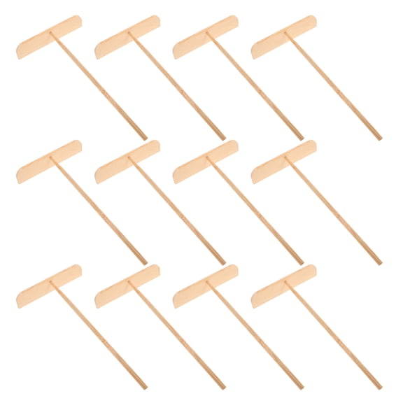 LOLIPPYY 12Pcs Light Brown Wooden Tabletop Crumb Scraper for Kitchen Dining Area Cleanup