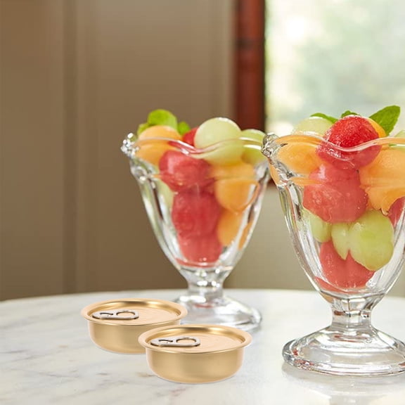 LOLIPPYY 12Pcs Lightweight Aluminum Empty Tins with Sealed Lids for Food Storage Golden Color