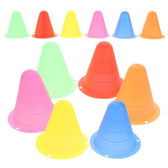 LOLIPPYY 12Pcs Lightweight Plastic Cones for Multipurpose Sports Agility and Training Use