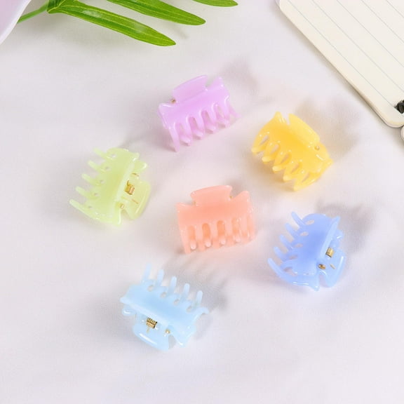 LOLIPPYY 12Pcs Lovely Hair Claw Assorted Color Plastic Hairpins for Elegant Party and Wedding Looks