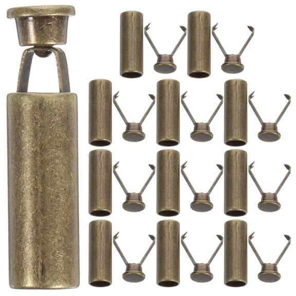 LOLIPPYY 12Pcs Metal Cord End Stoppers Olive Green Drawstring Ends for Clothes Sports and Casual Usage