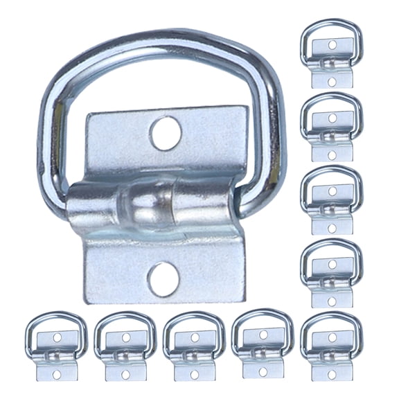 LOLIPPYY 12Pcs Metal D Ring Trailer Tie Down Anchors Plated Silver Durable Trailer Anchor Lashing Rings
