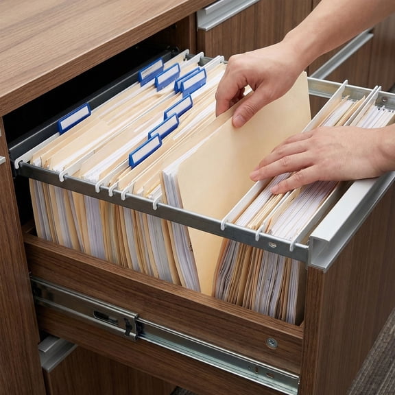 Metal File Folder Rails Hanging File Rail for Office Organization