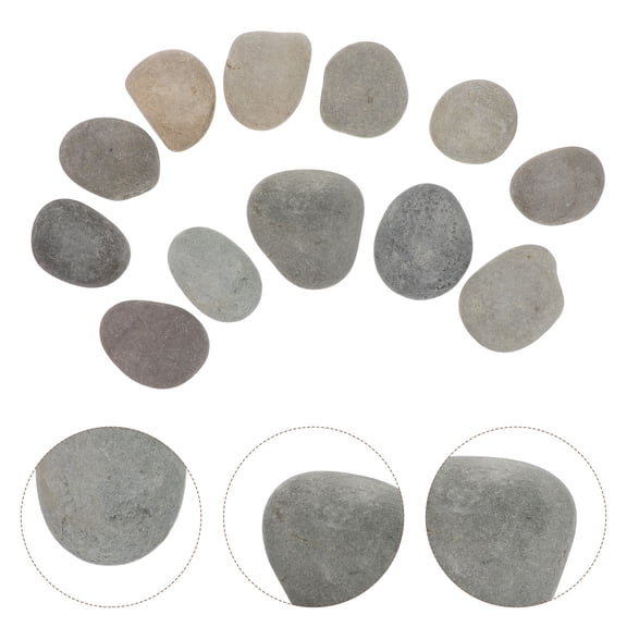 LOLIPPYY 12Pcs Natural Flat River Rocks for Painting Large Smooth Stones Suitable for Art Classes and Crafts