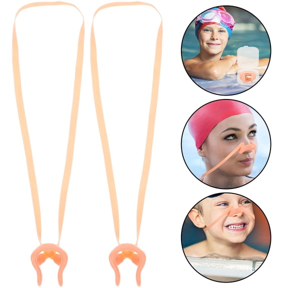 LOLIPPYY 12Pcs Padded Silicone Nasal Splints for Swimming with Elastic Strap Tear Resistant Comfortable Swim Gear