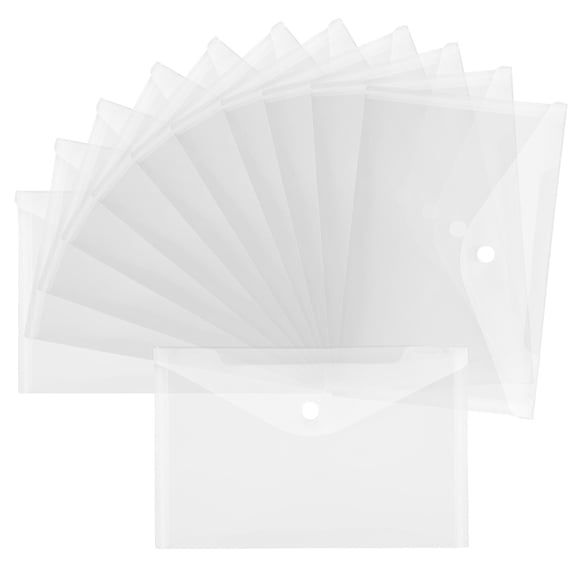 LOLIPPYY 12Pcs Paper File Document Storage Bag Transparent PVC for Teachers