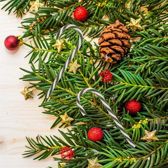 LOLIPPYY 12Pcs Plastic Candy Cane Hanging Ornaments Multi Color Christmas Tree Decor