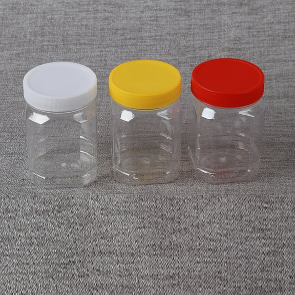 LOLIPPYY 12Pcs Plastic Flour Container Transparent Airtight Storage Jars With Lids For Households Picnic