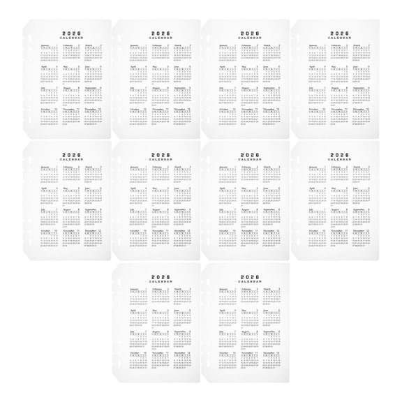 LOLIPPYY 12Pcs Plastic Tab Dividers Transparent PP Calendar Pages Refill For Planner Organization