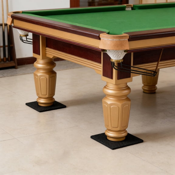 LOLIPPYY 12-Pack Black Pool Table Leg Levelers Adjustable Pads Cut to Size for Billiards Table Accessories