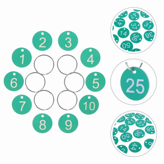 LOLIPPYY 12 Pieces Portable Round Number Tags Engraved for Marking Identification at Home Gatherings and Events with Simple Design