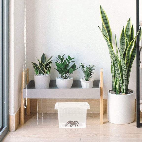 LOLIPPYY 12Pcs Portable White Plastic Snake Cage for Reptile and Spider Breeding with Clear View