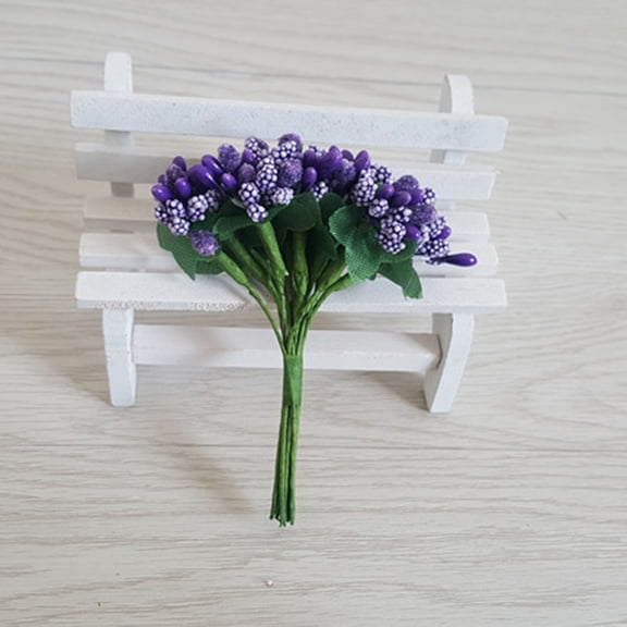 LOLIPPYY 12Pcs Purple Simulation Berries Fake Cherries for Decoration Wedding Party