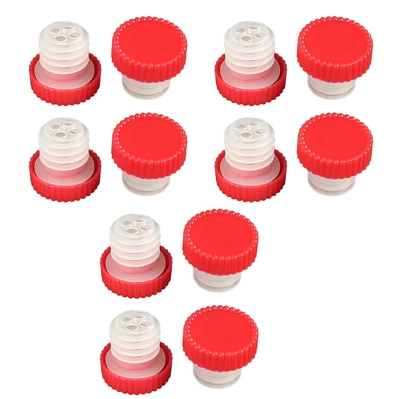 LOLIPPYY 12Pcs Red ABS and Silicone Beverage Bottle Plugs Round Sealing Stoppers for Beer and Glass Bottles