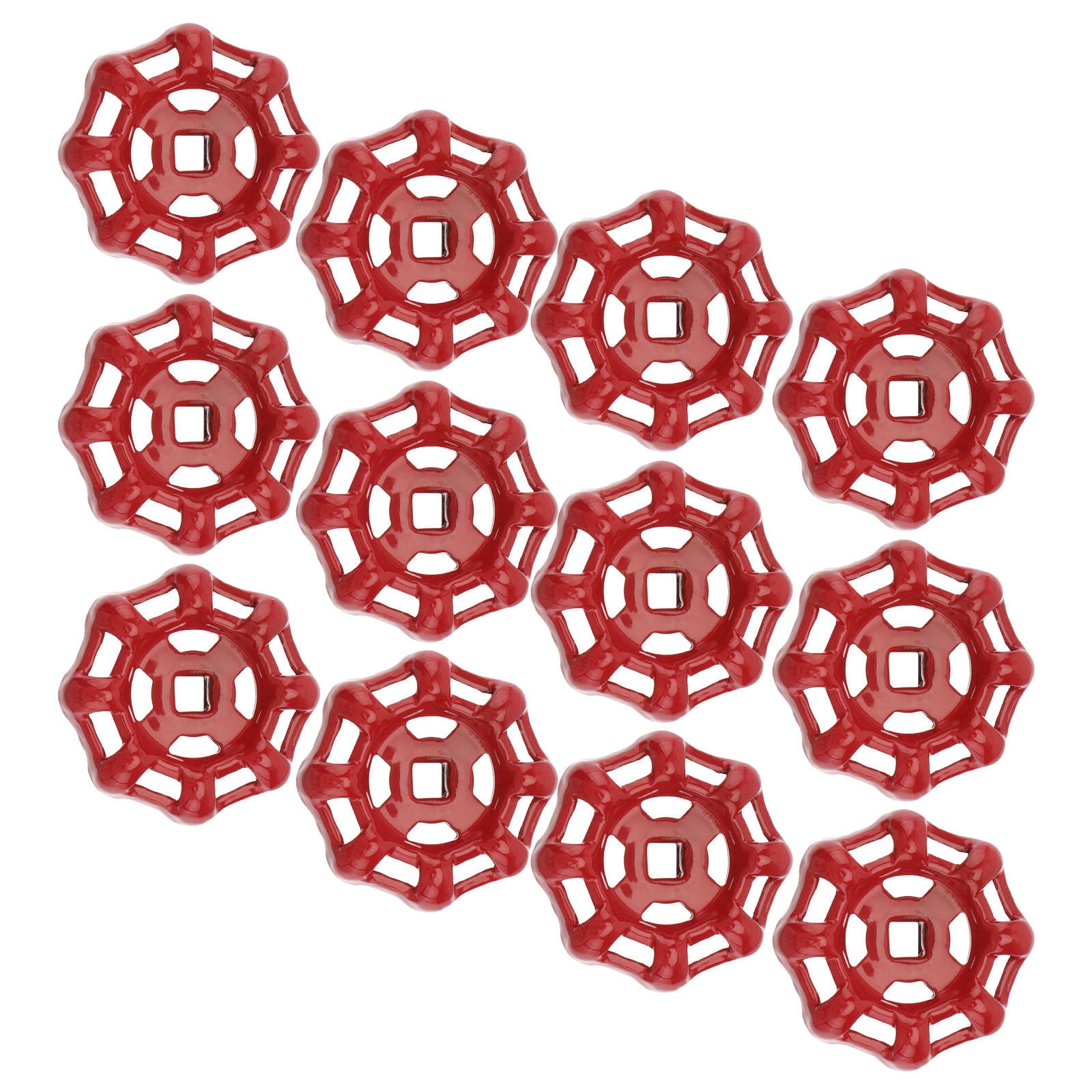 LOLIPPYY 12Pcs Red Decorative Shutoff Handles Metal Hand Wheels with ...