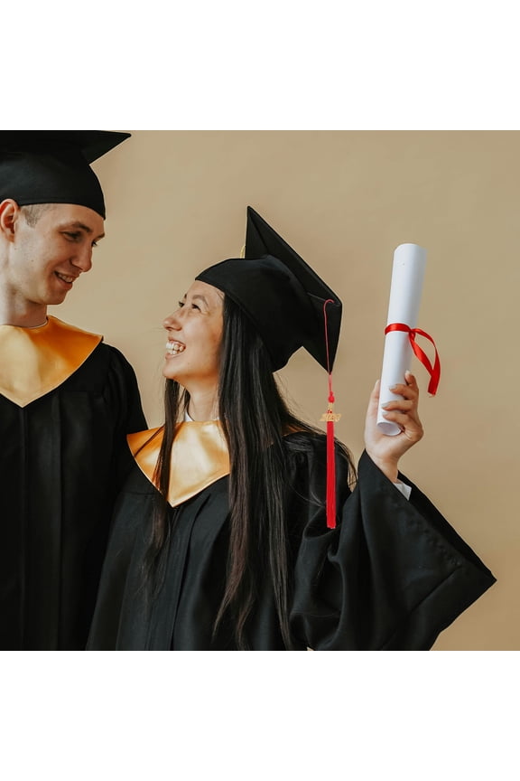 12Pcs Red Graduation Tassel Pendant with 2026 Charm Durable Polyester for Grad Cap