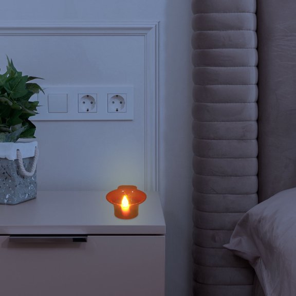 LOLIPPYY 12Pcs Red LED Candle Lights Battery Operated Flameless Electric Candles for Wedding and Party