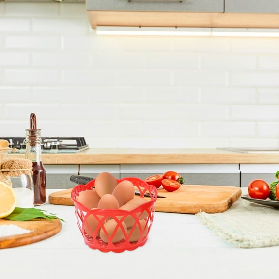 LOLIPPYY 12Pcs Red Multipurpose Plastic Storage Basket Hollow-Out Design for Kitchen Bathroom and Supermarket