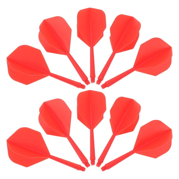 LOLIPPYY 12Pcs Red Plastic Integrated Dart Shaft and Flights with Grip Coating for Precise Dart Game Performance