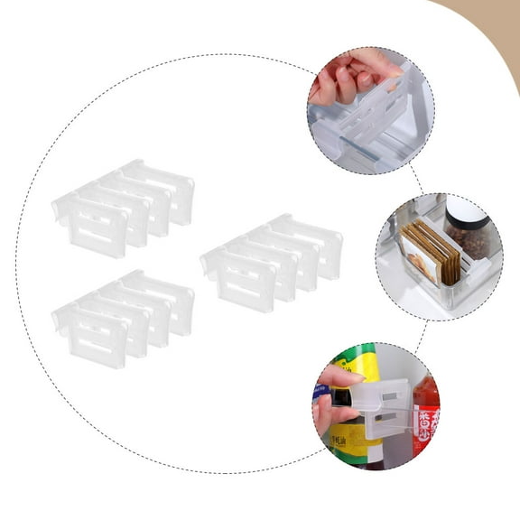 LOLIPPYY 12Pcs Refrigerator Splitter Plate White Adjustable Side Door Divider for Organized Bottles