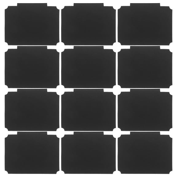 LOLIPPYY 12Pcs Reusable Clip on Basket Labels Black Chalkboard Tags for Pantry and Shelf