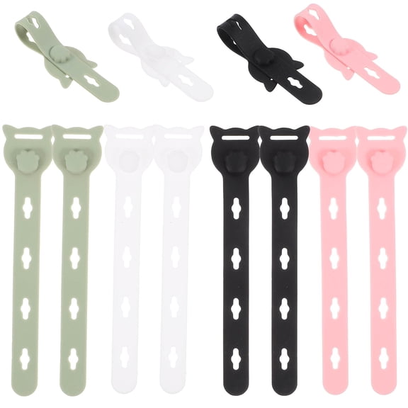 LOLIPPYY 12Pcs Reusable Silicone Cable Organizers Flexible Wire Ties for Desktop Cord Management