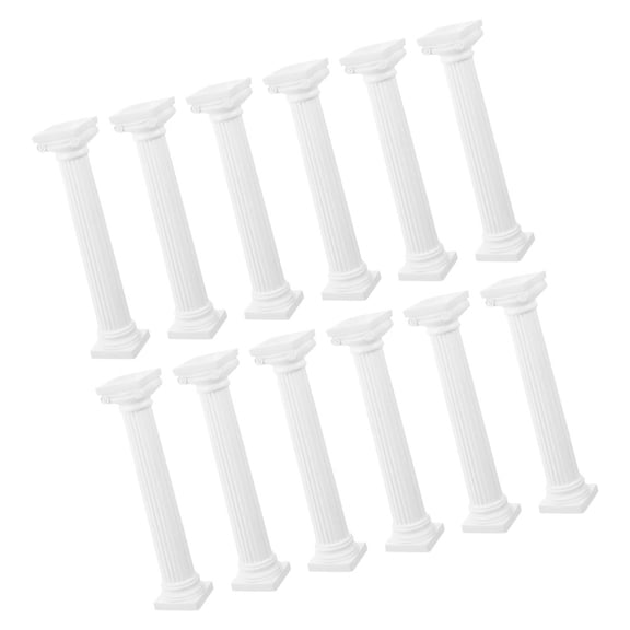 LOLIPPYY 12Pcs Roman Column Candle Holder White Plastic Artistic Ornament For Wedding