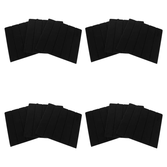 LOLIPPYY 12Pcs Self Adhesive Acoustic Wall Panels Black with Vertical Stripe Design for Soundproofing