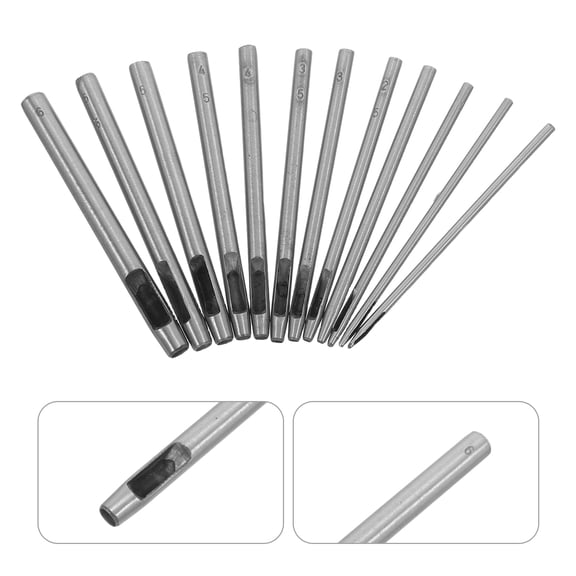 LOLIPPYY 12Pcs Silver Hole Cutter Set for DIY Crafts with Durable Steel and Comfortable Grip