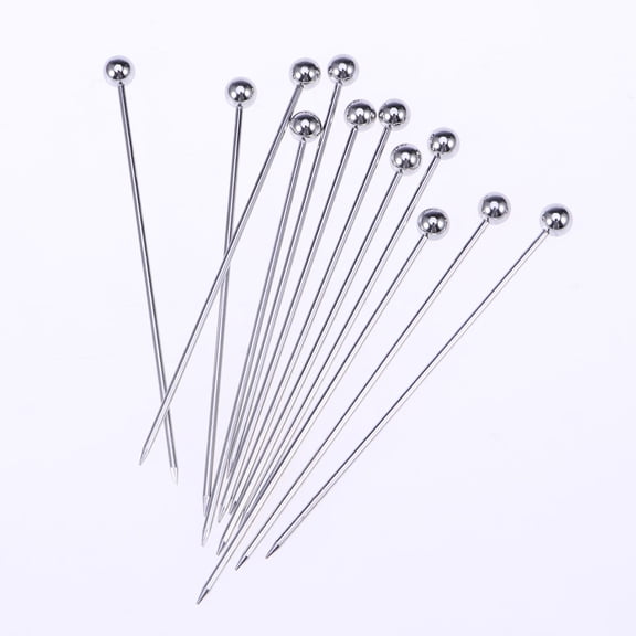 LOLIPPYY 12Pcs Silver Stainless Steel Cocktail Picks Toothpicks for Olive Cherry Citrus