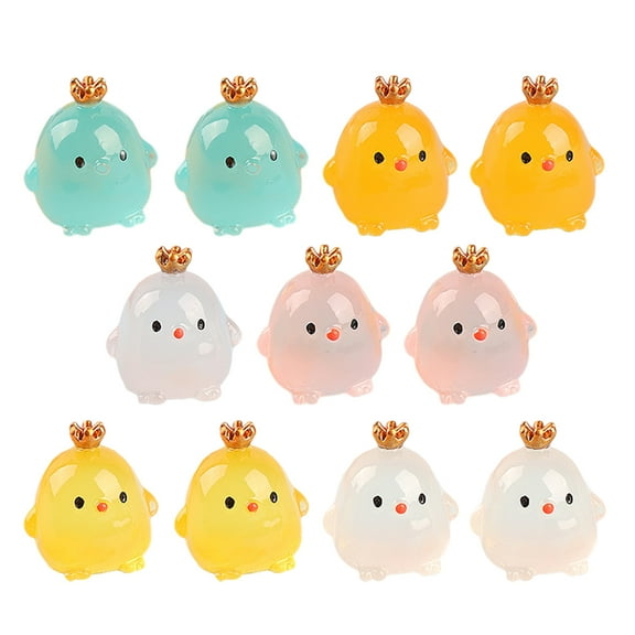 LOLIPPYY 12Pcs Small Chick Figurine Resin Craft Creative Desktop Micro Landscape Decor