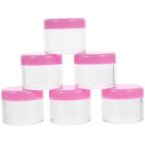 LOLIPPYY 12Pcs Small Clear Containers With Lids Pink Plastic Storage For Women