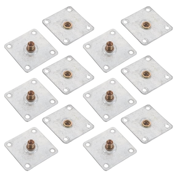 LOLIPPYY 12Pcs Sofa Connector Metal Repair Plates with Screw Holes for Furniture Legs and Bed Accessories