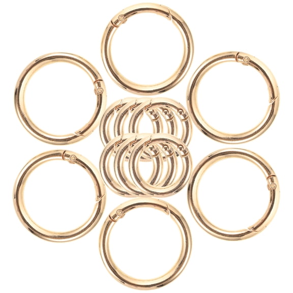 LOLIPPYY 12Pcs Spring Loaded Buckle Round Snap Clip Golden Zinc Alloy Locking items securely for Handicraft Enthusiasts