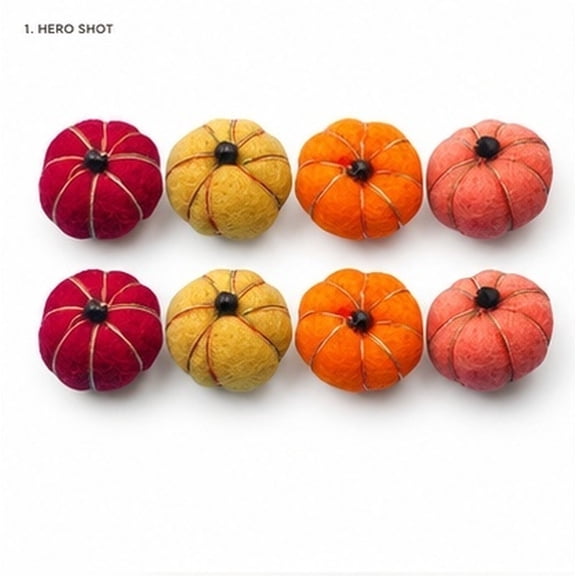 LOLIPPYY Assorted Color Wool Felt Hanging Pumpkin Decorations 12 Pieces