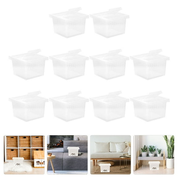 LOLIPPYY 12Pcs Transparent Plastic Spider Terrarium Reptile Cage with Breathable Ventilation for Pets